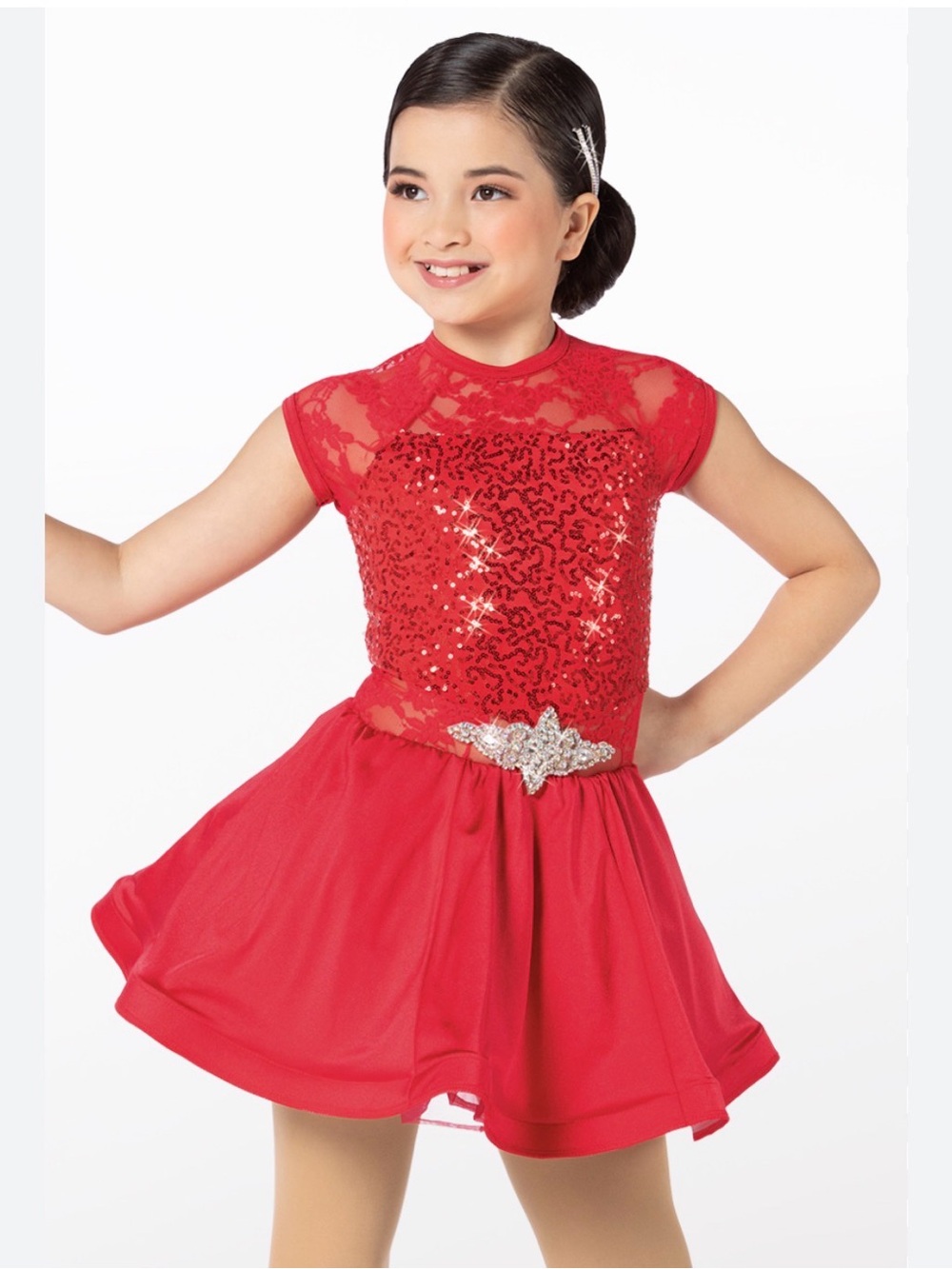 Weissman MC Studio Exclusive Red Lace & Sequin Dance Costume